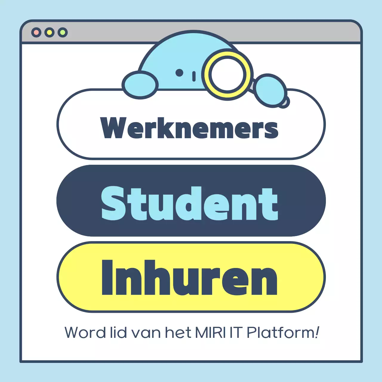 Leuke wervingsposter in lichtblauw