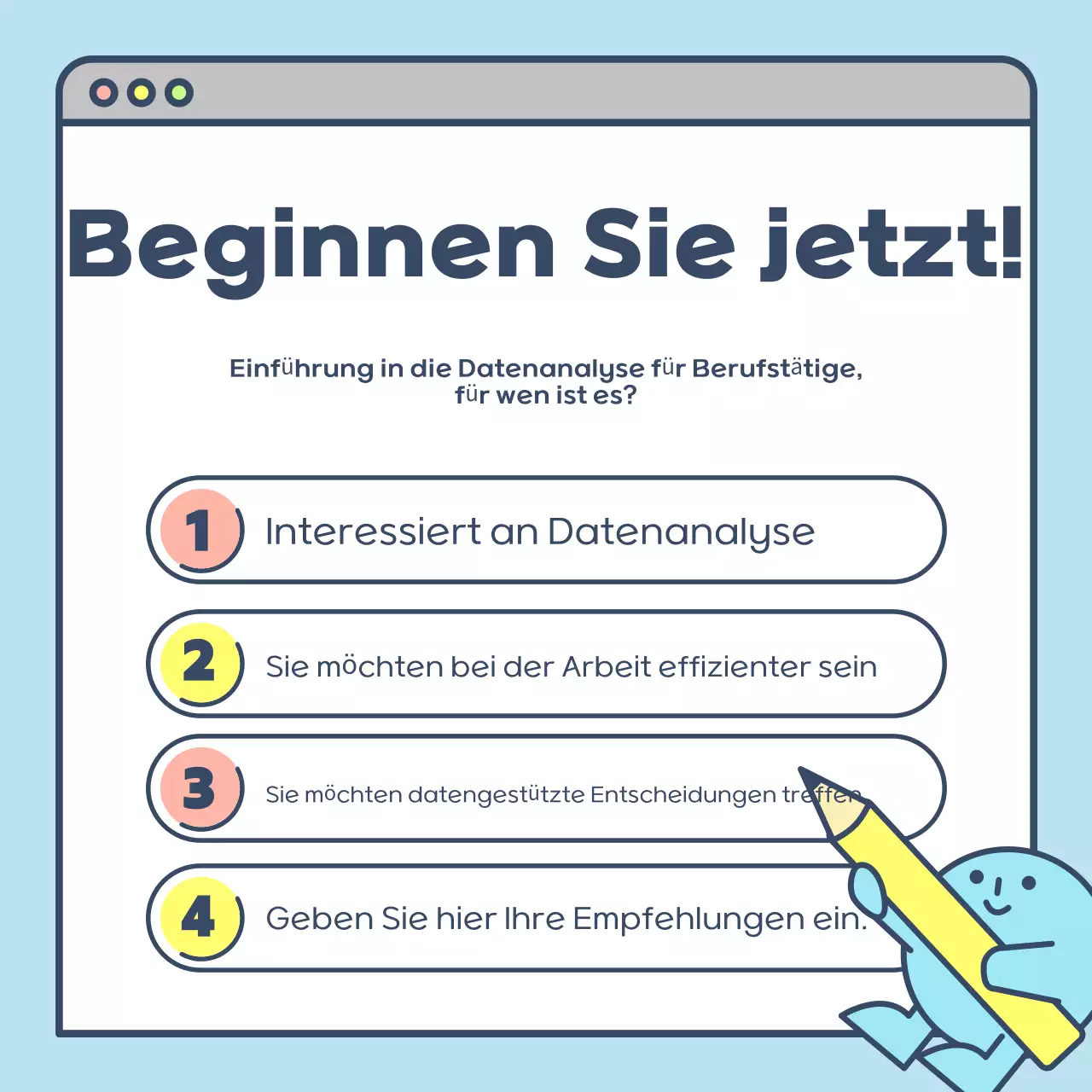 Niedliches Rekrutierungsposter in Hellblau