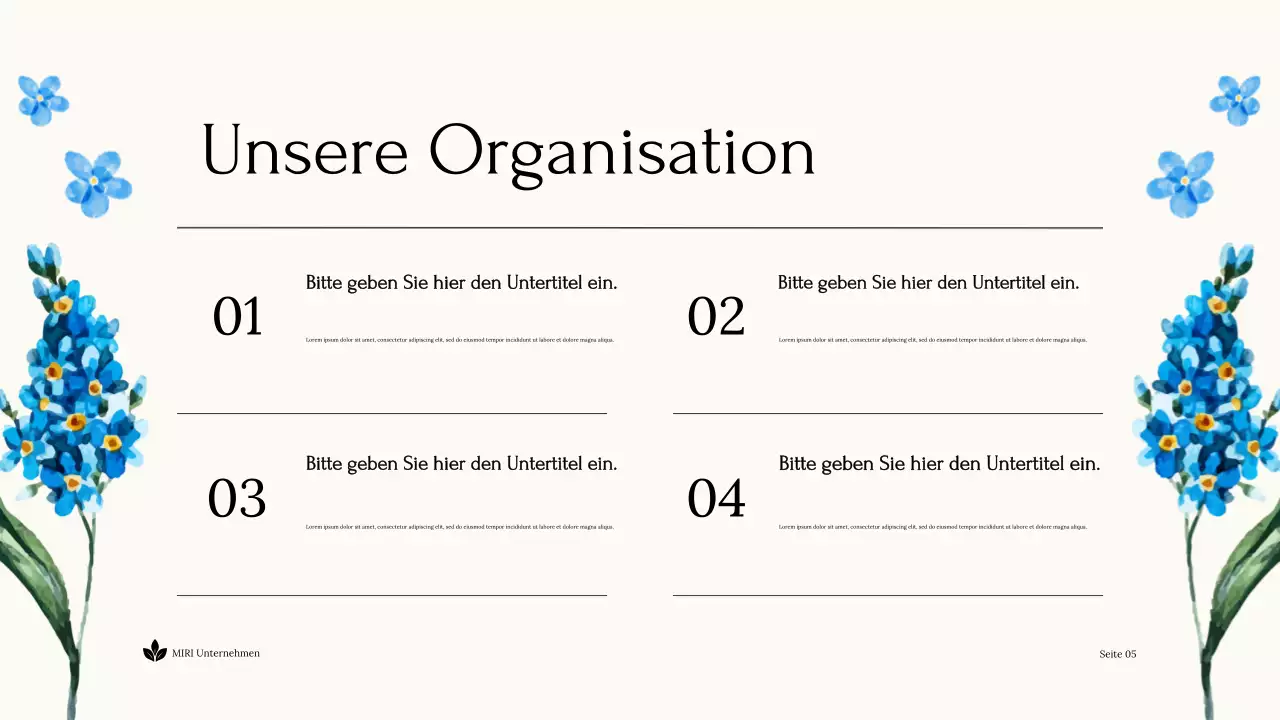 Blue Floral Nonprofit Präsentation Nachhaltige Erde