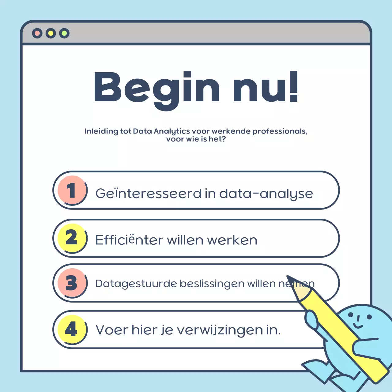 Leuke wervingsposter in lichtblauw