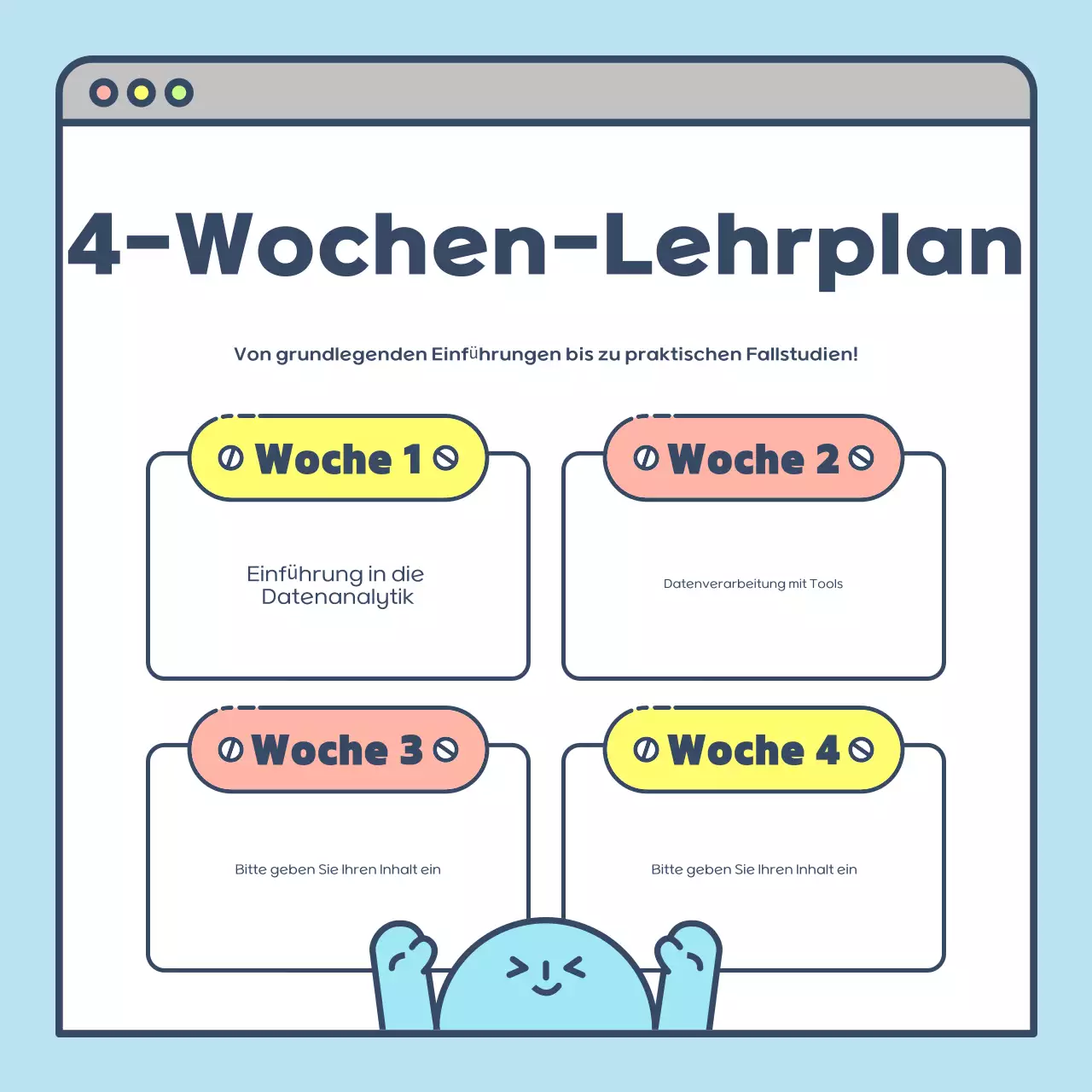 Niedliches Rekrutierungsposter in Hellblau