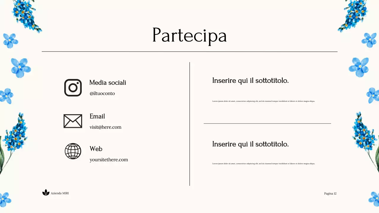 Blue Floral Nonprofit Presentazione della Terra Sostenibile