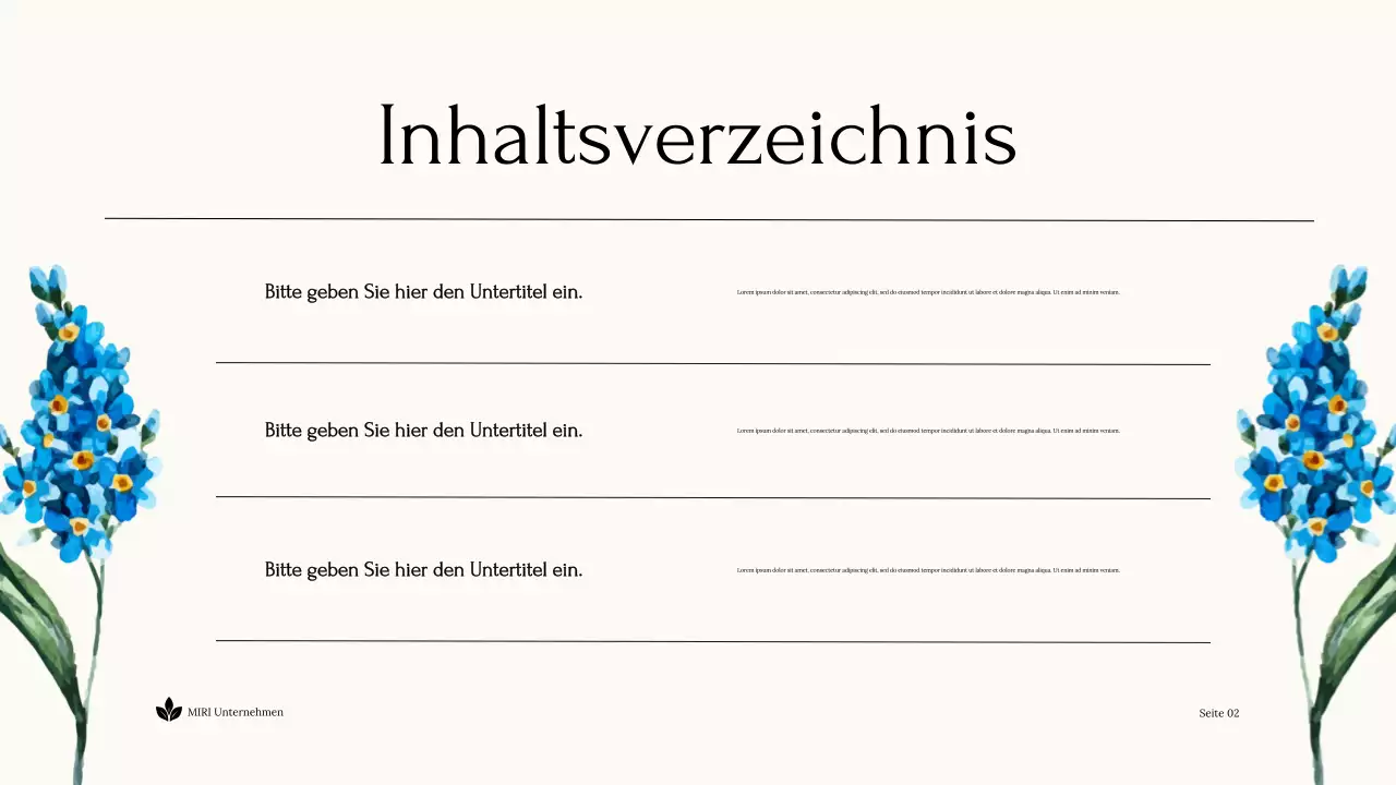 Blue Floral Nonprofit Präsentation Nachhaltige Erde