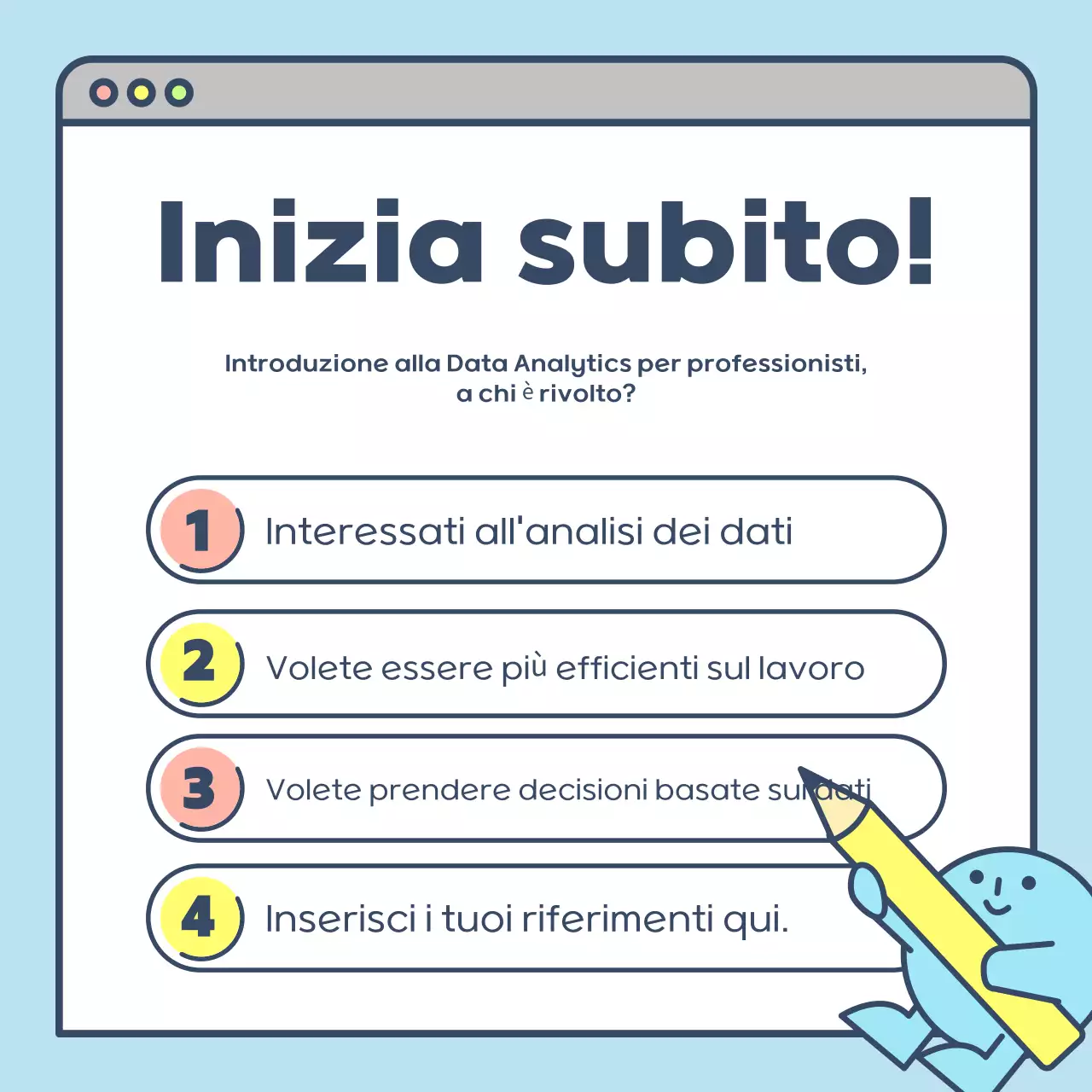 Simpatico poster di reclutamento in azzurro