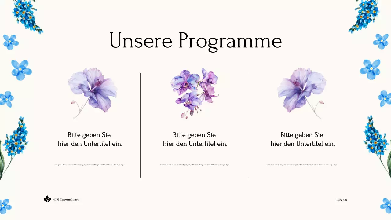 Blue Floral Nonprofit Präsentation Nachhaltige Erde
