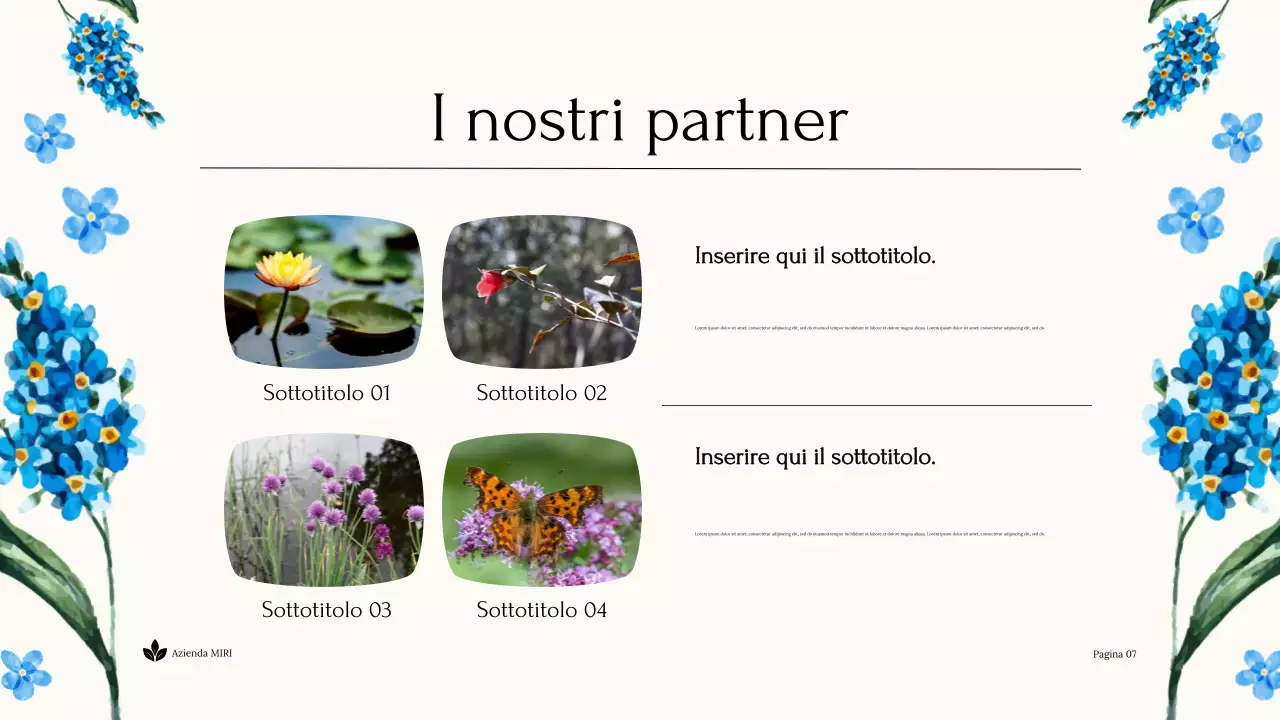 Blue Floral Nonprofit Presentazione della Terra Sostenibile