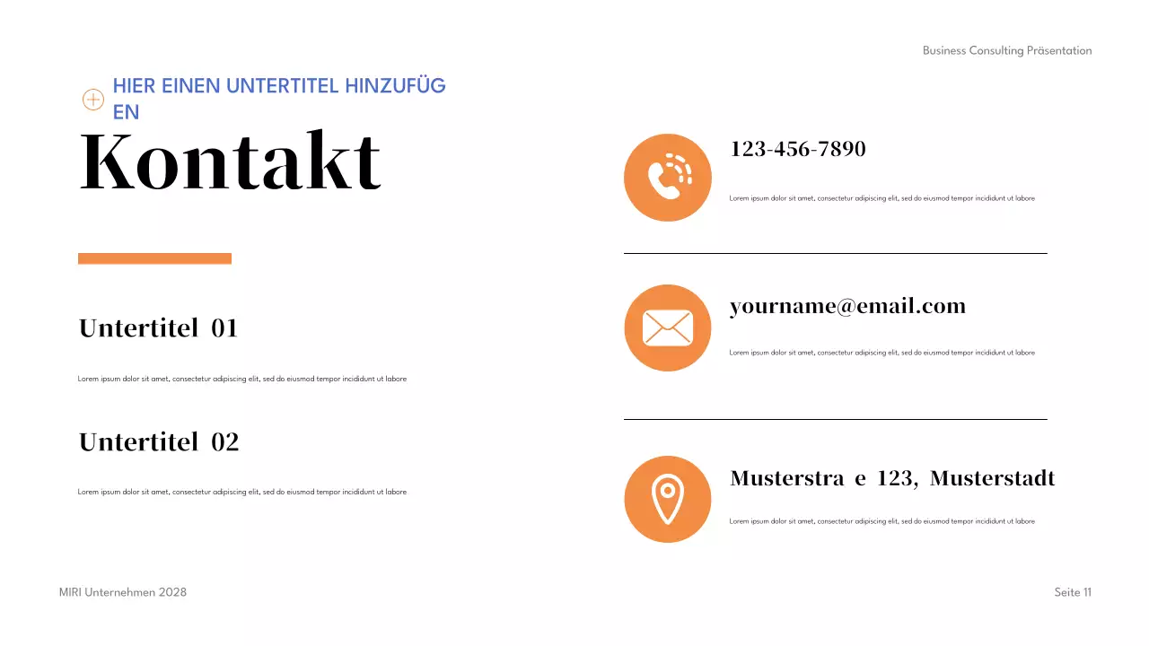 Blue Modern Business Consulting Präsentation