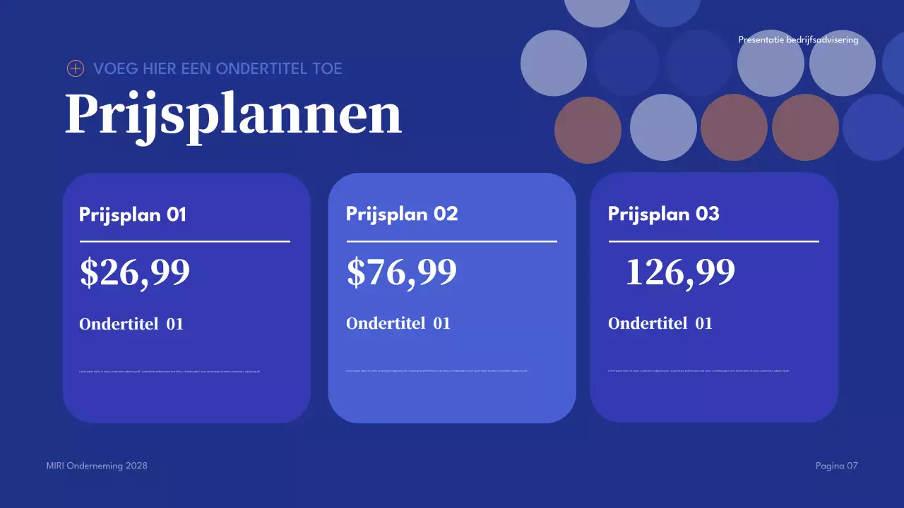 Blue Modern Bedrijfsadvies Presentatie