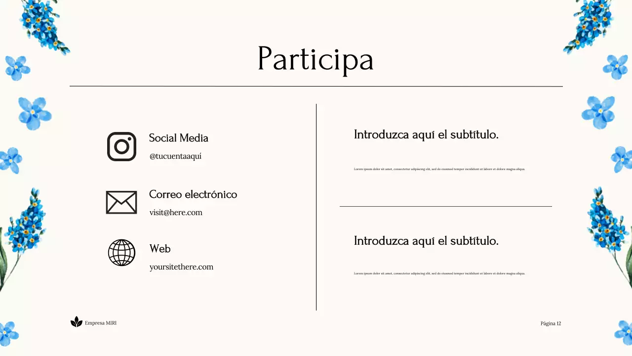 Blue Floral Presentación de Tierra Sostenible sin ánimo de lucro