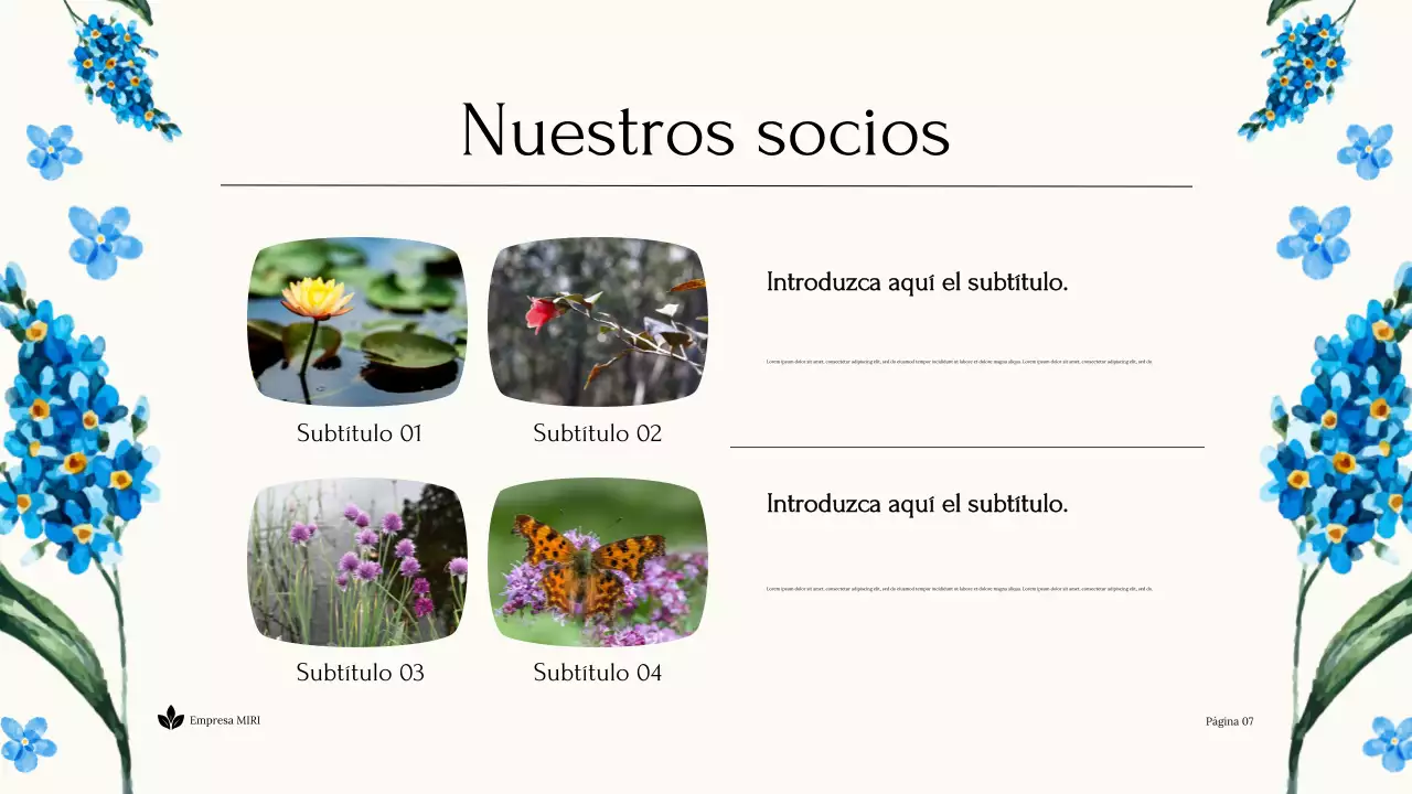 Blue Floral Presentación de Tierra Sostenible sin ánimo de lucro