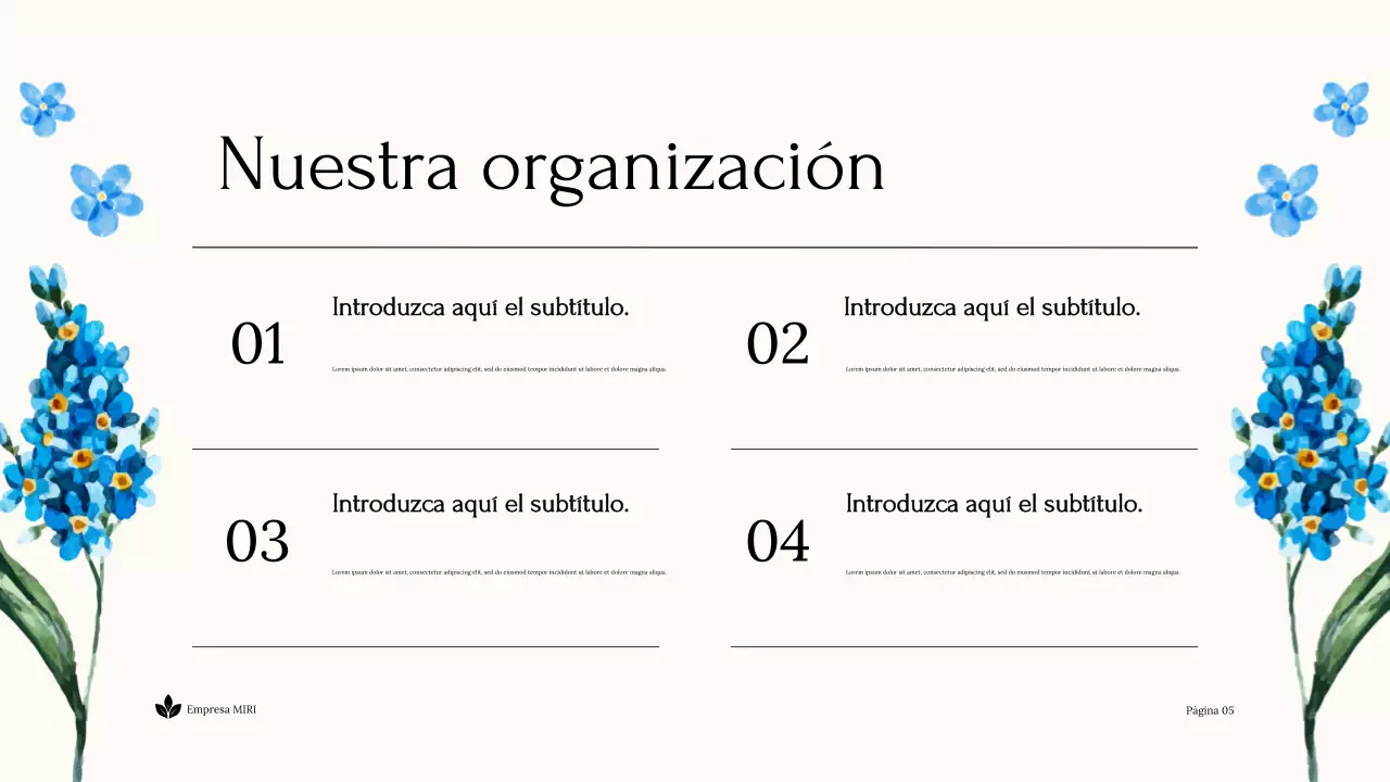 Blue Floral Presentación de Tierra Sostenible sin ánimo de lucro