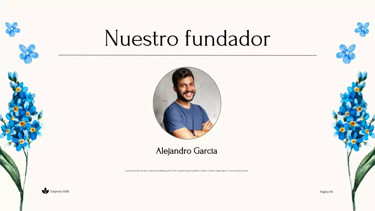 Blue Floral Presentación de Tierra Sostenible sin ánimo de lucro