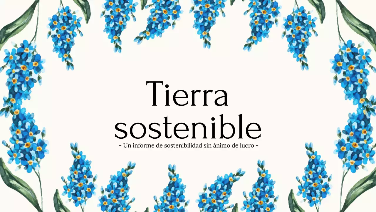 Blue Floral Presentación de Tierra Sostenible sin ánimo de lucro
