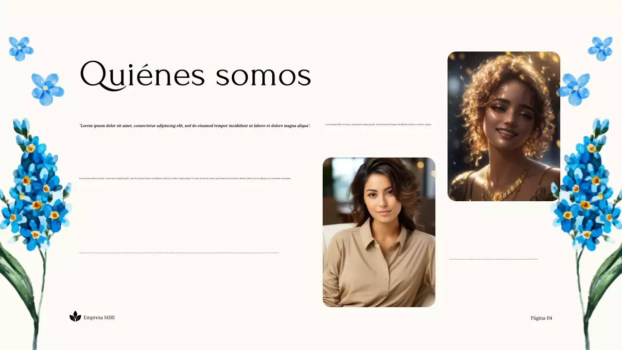 Blue Floral Presentación de Tierra Sostenible sin ánimo de lucro