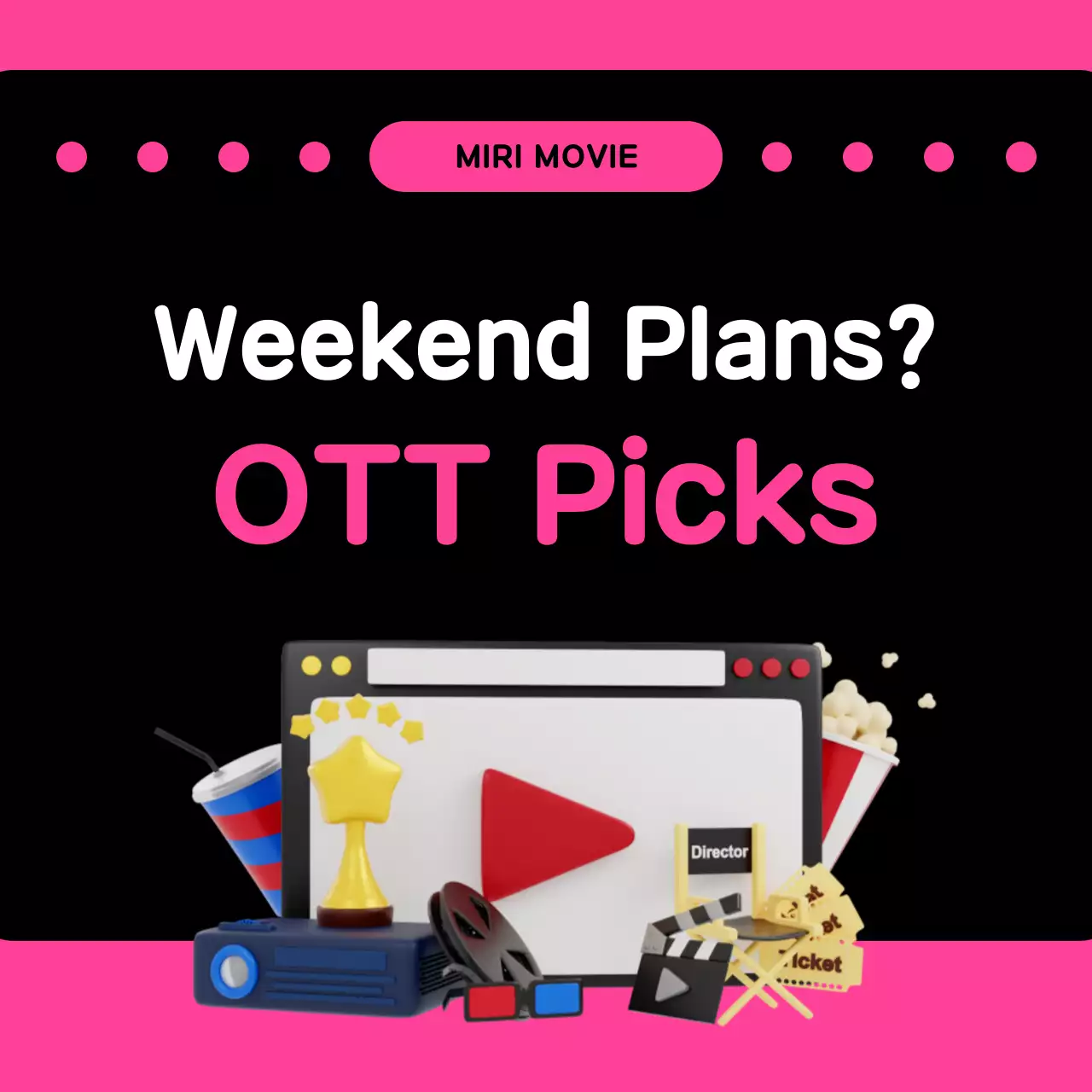 Um bonito post promocional OTT em rosa e preto