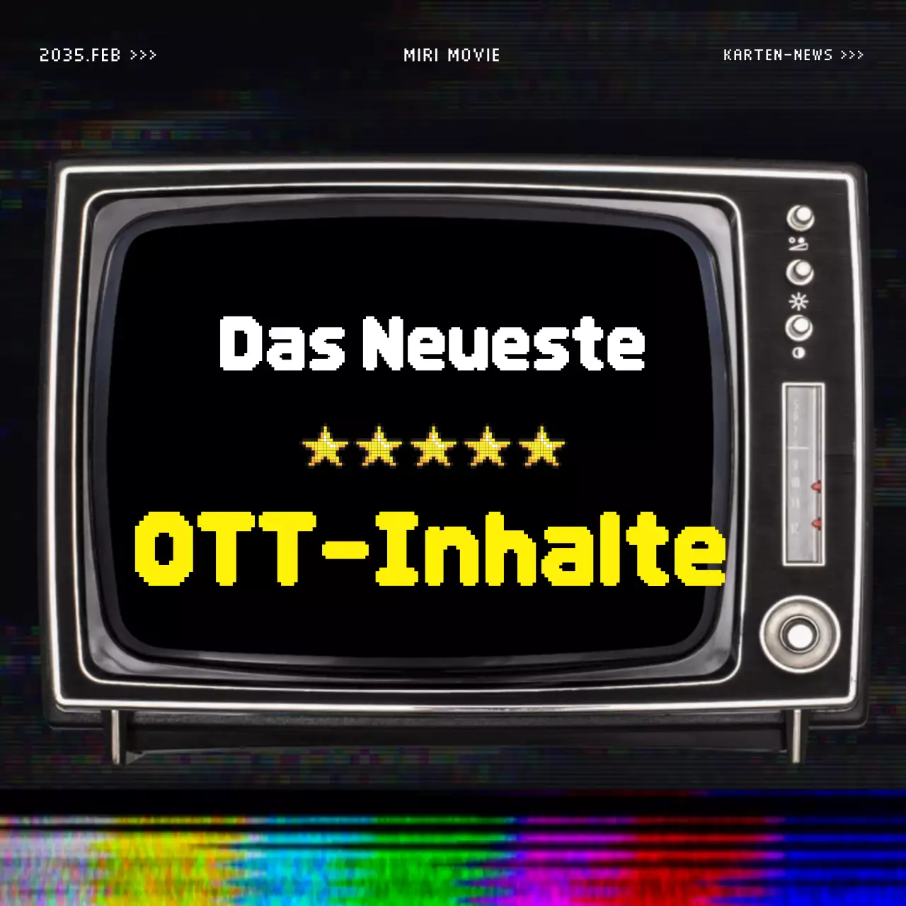 Vintage-inspirierte OTT-Werbepost in Gelb und Schwarz