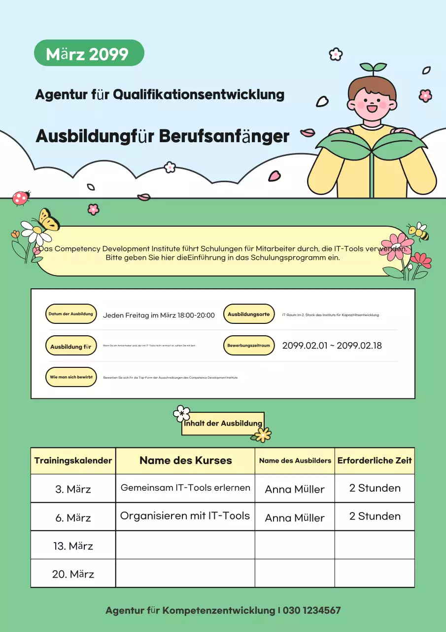 Grüne saisonale Ankündigungen