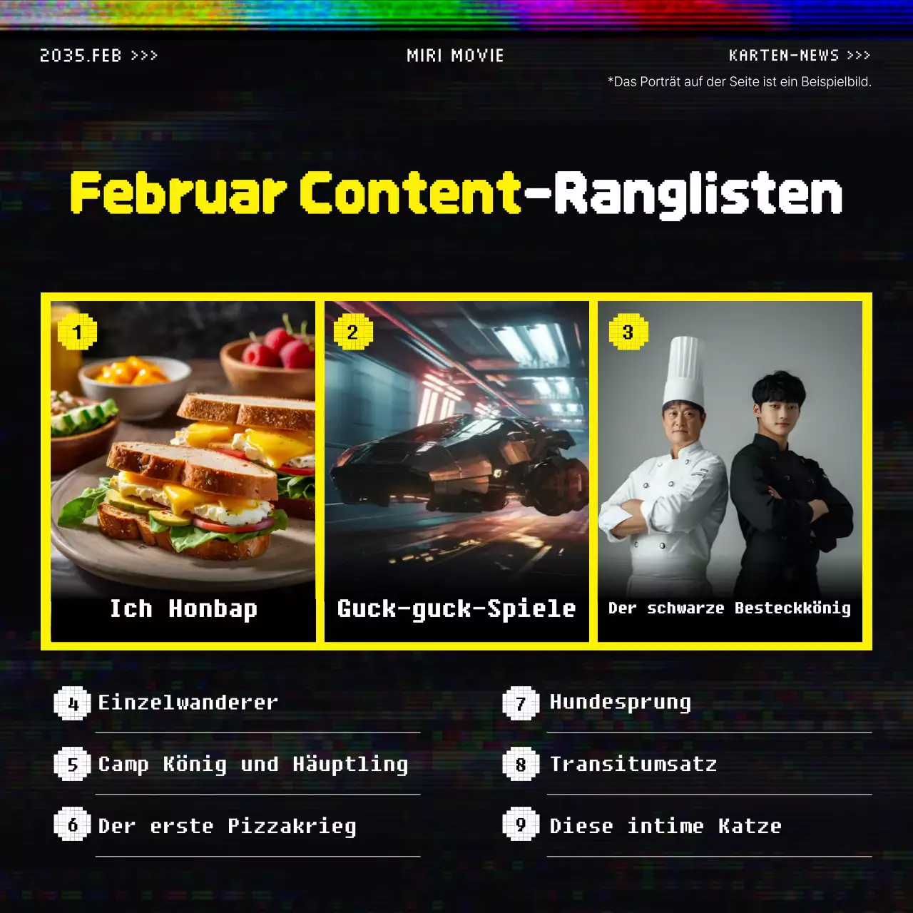 Vintage-inspirierte OTT-Werbepost in Gelb und Schwarz