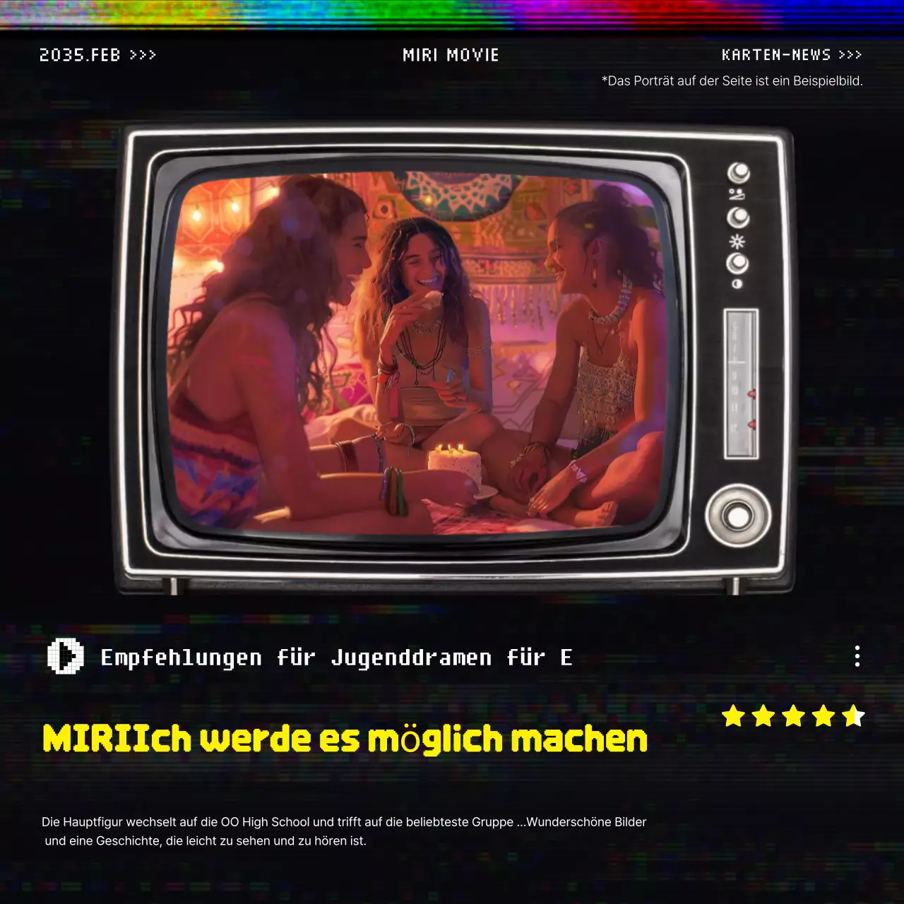 Vintage-inspirierte OTT-Werbepost in Gelb und Schwarz