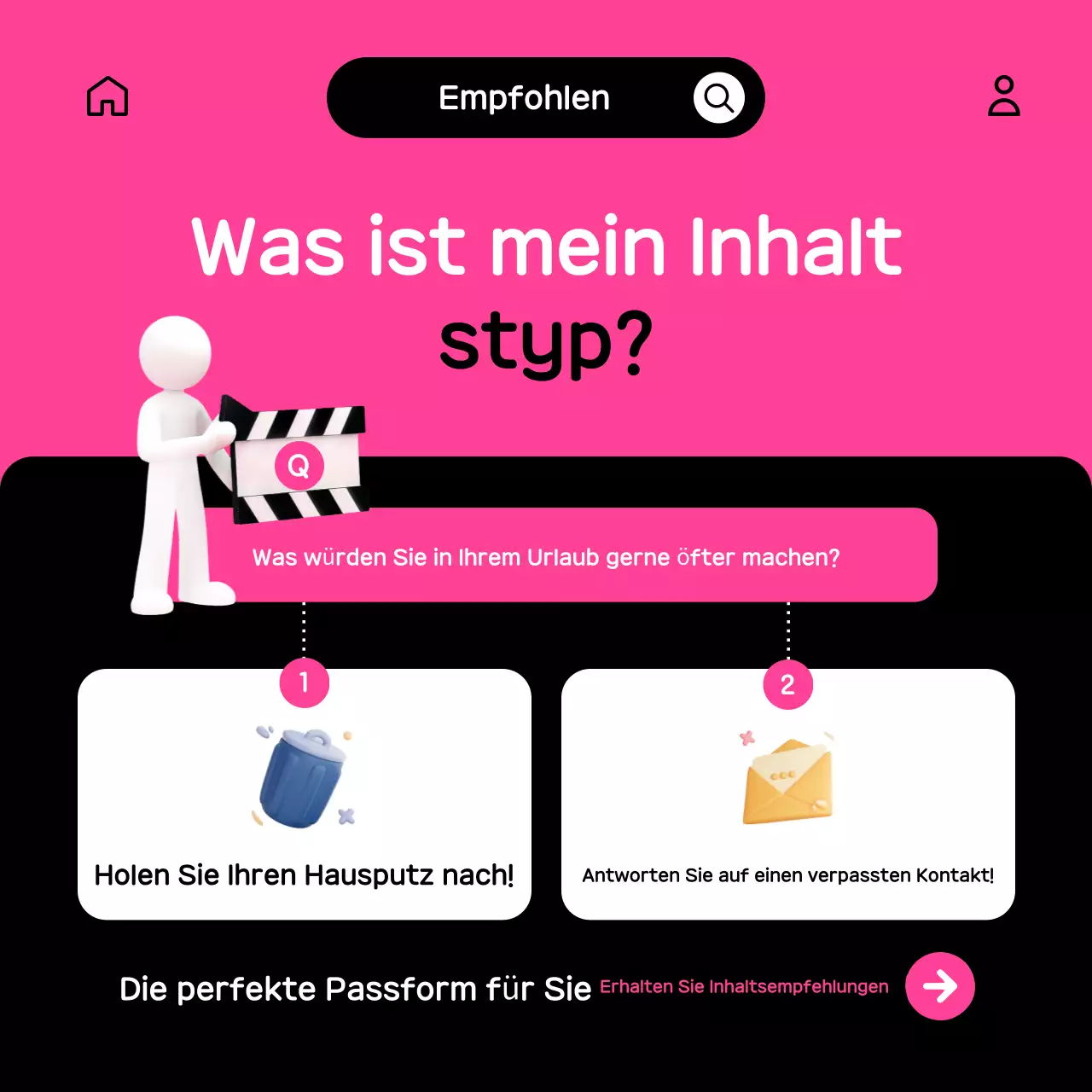 Eine niedliche OTT-Werbepost in Rosa und Schwarz