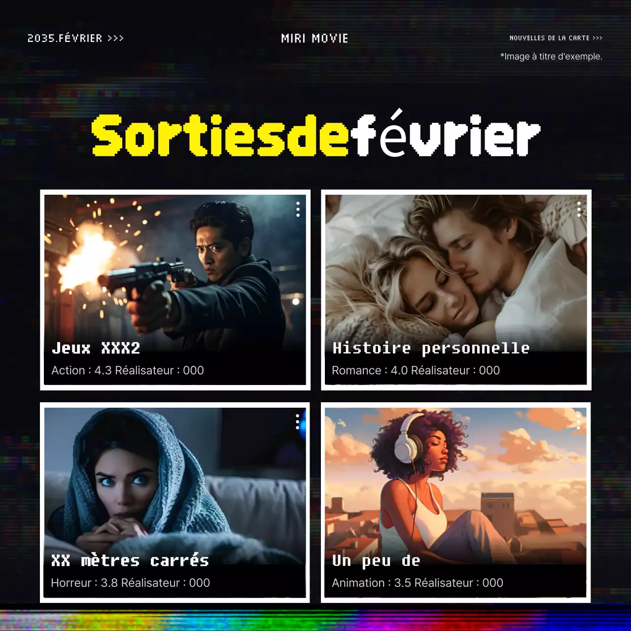 Poste de promotion OTT d'inspiration vintage en jaune et noir