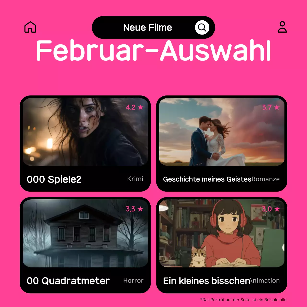 Eine niedliche OTT-Werbepost in Rosa und Schwarz