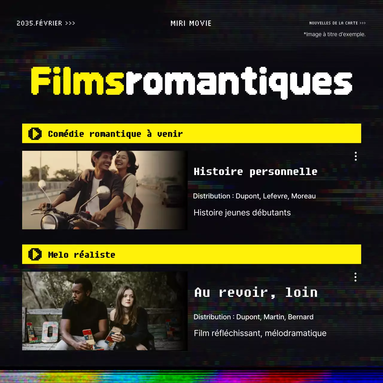 Poste de promotion OTT d'inspiration vintage en jaune et noir