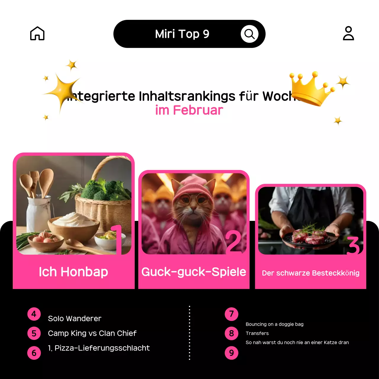 Eine niedliche OTT-Werbepost in Rosa und Schwarz