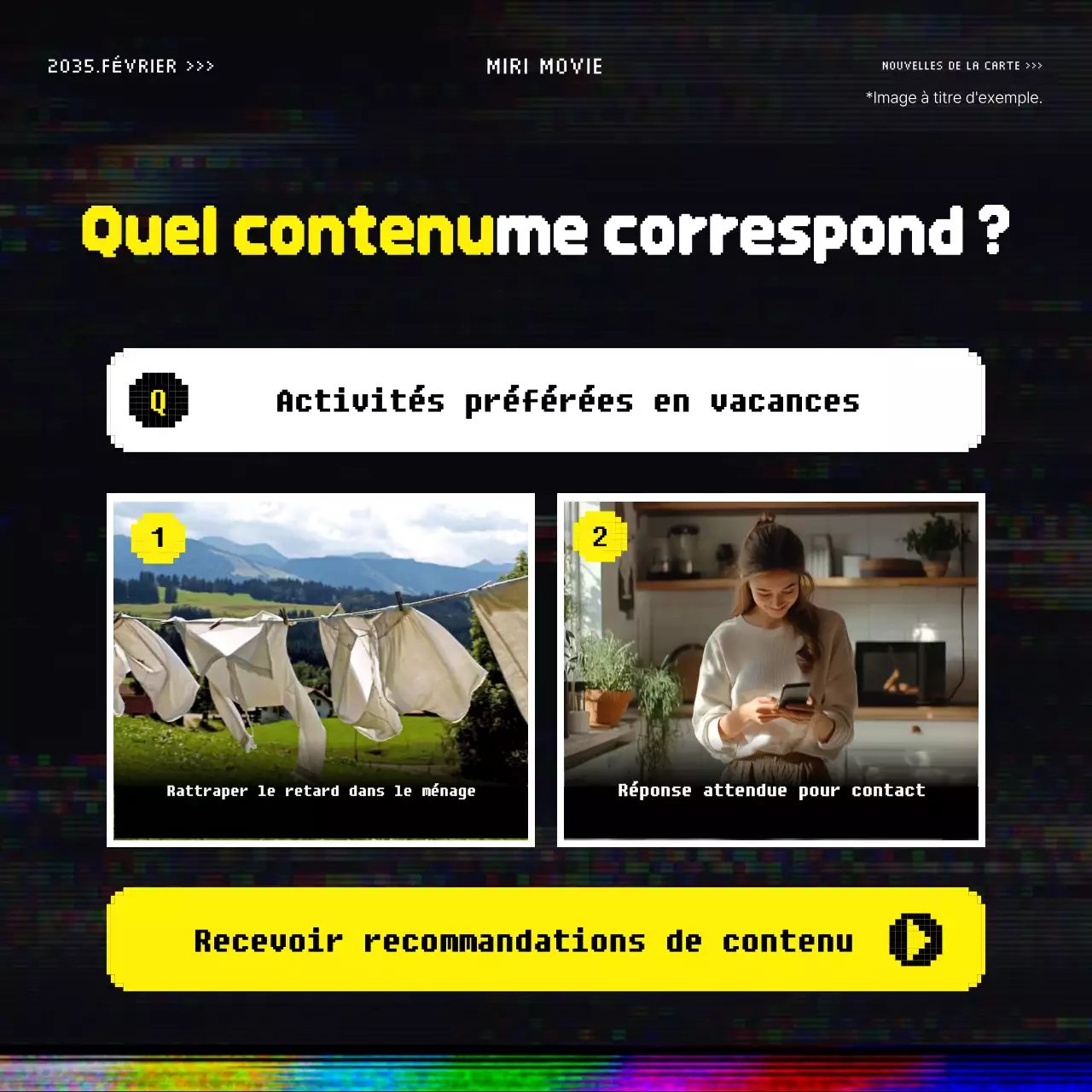 Poste de promotion OTT d'inspiration vintage en jaune et noir