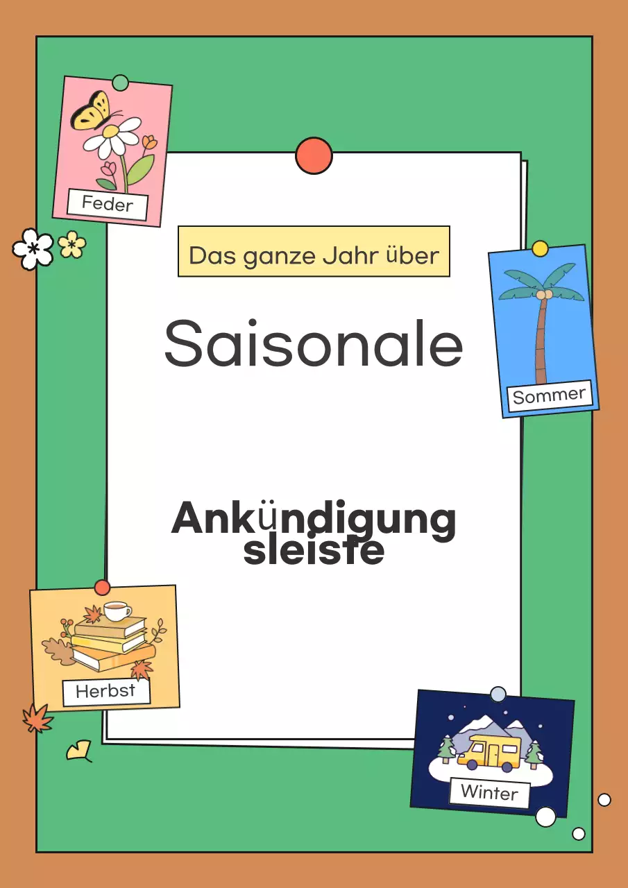 Grüne saisonale Ankündigungen