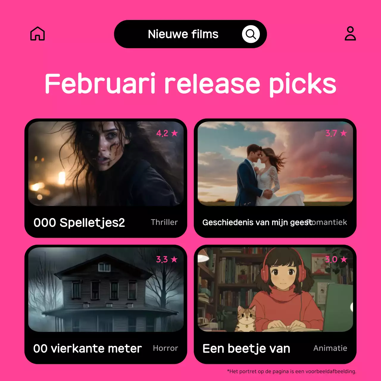 Een schattige OTT promotiepost in roze en zwart