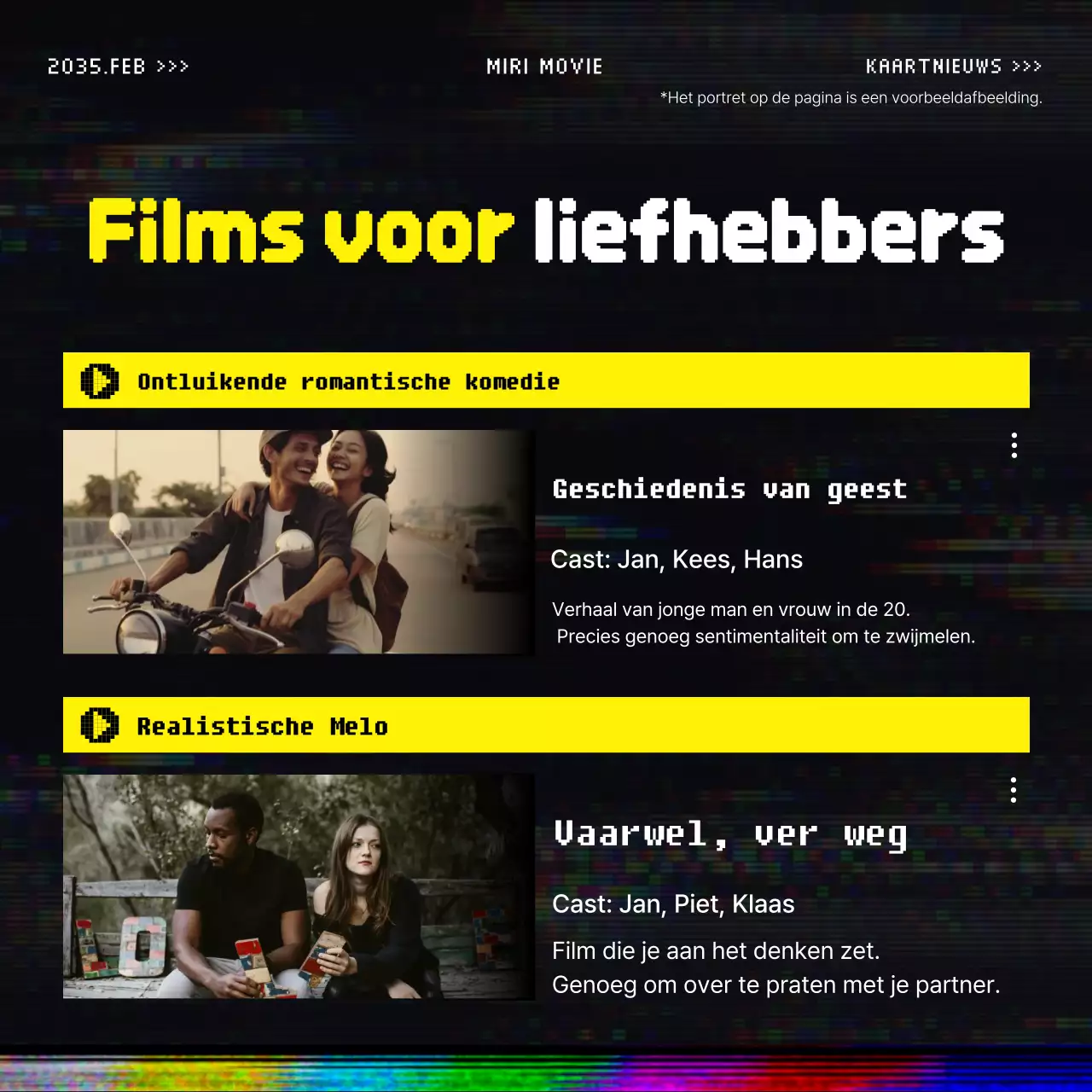 Vintage-geïnspireerde OTT promotiepaal in geel en zwart