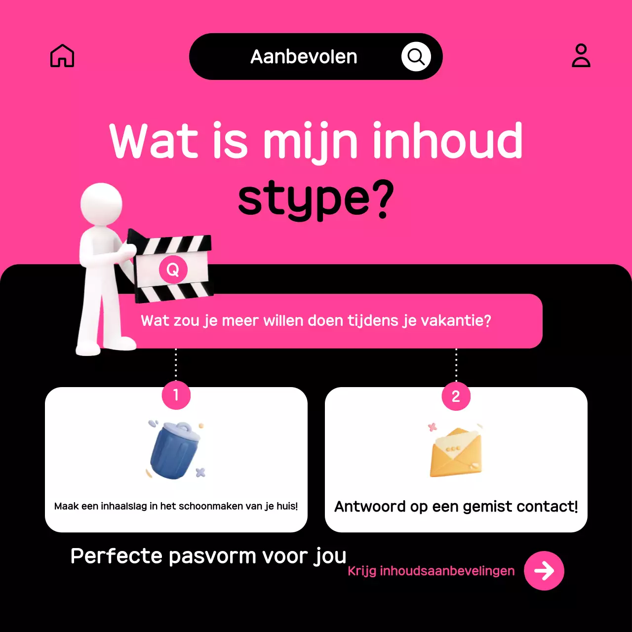 Een schattige OTT promotiepost in roze en zwart