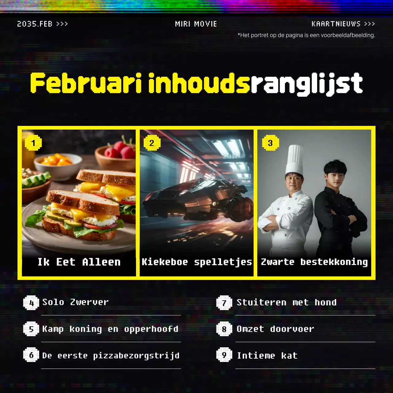 Vintage-geïnspireerde OTT promotiepaal in geel en zwart