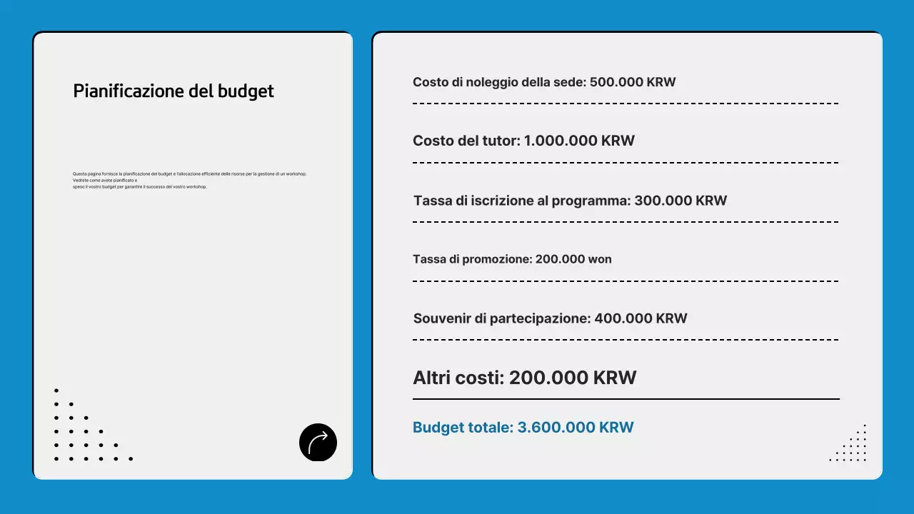 Proposta di un moderno laboratorio di formazione interna in blu