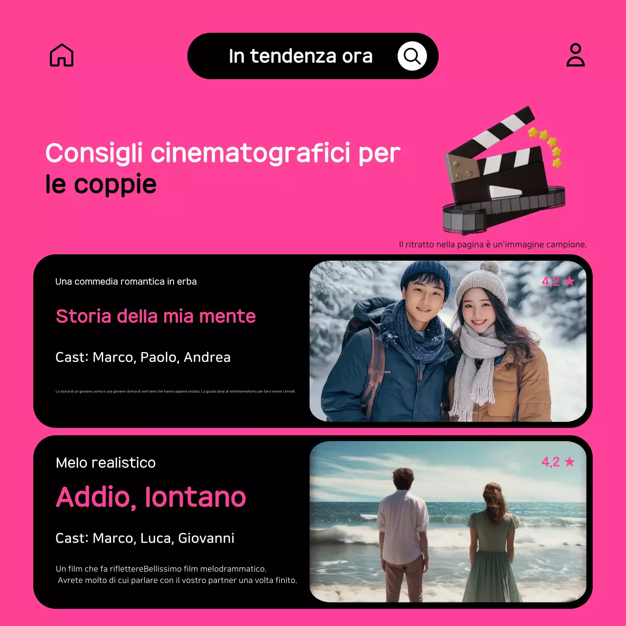 Un simpatico post promozionale OTT in rosa e nero
