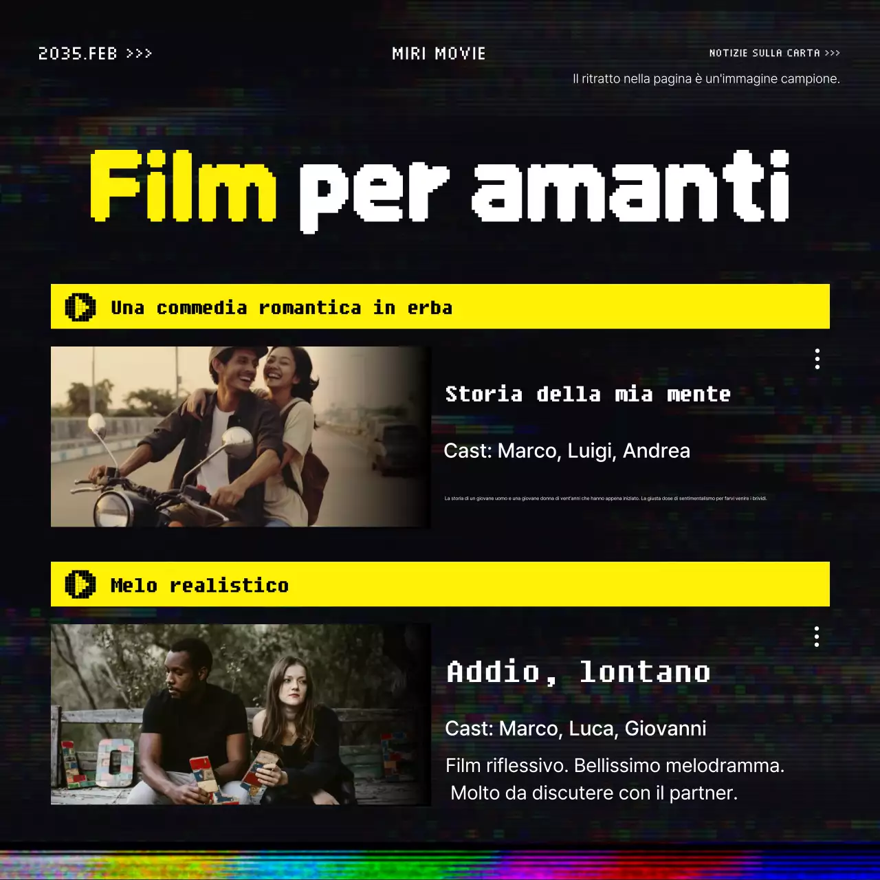 Palo promozionale OTT di ispirazione vintage in giallo e nero