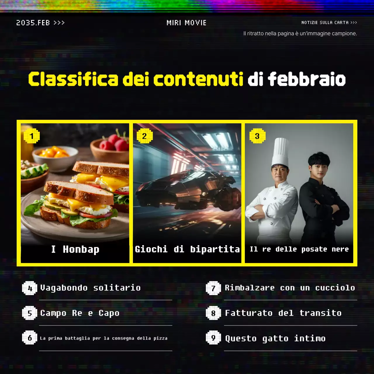 Palo promozionale OTT di ispirazione vintage in giallo e nero