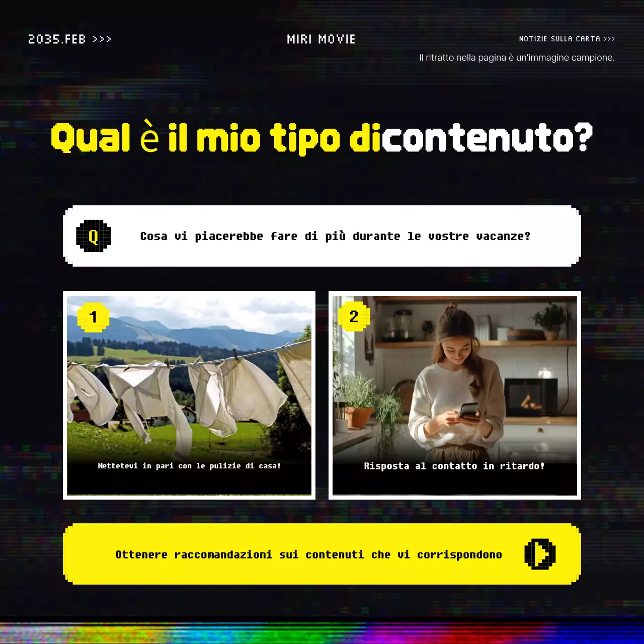 Palo promozionale OTT di ispirazione vintage in giallo e nero