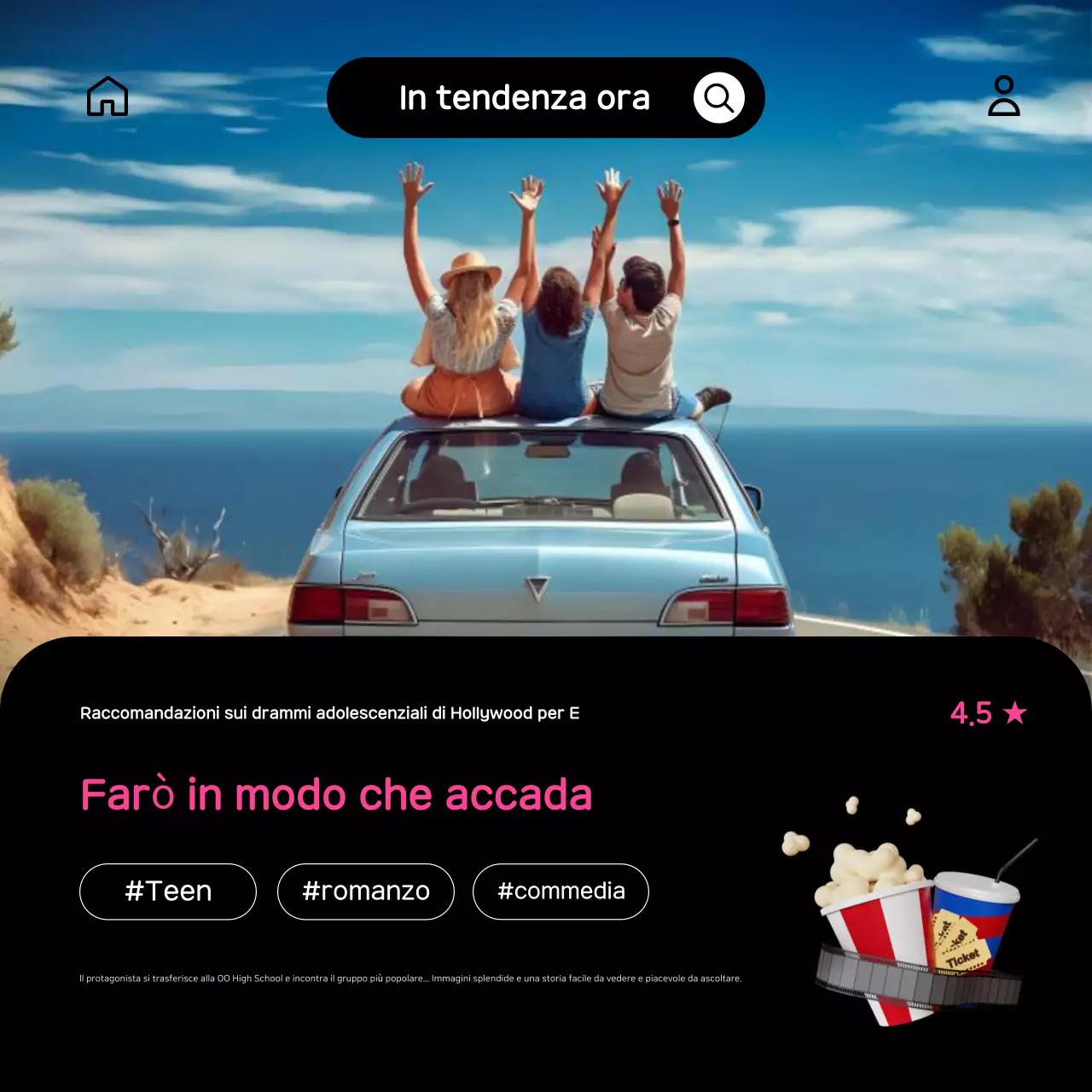 Un simpatico post promozionale OTT in rosa e nero