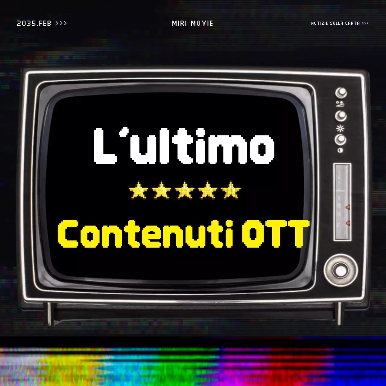 Palo promozionale OTT di ispirazione vintage in giallo e nero