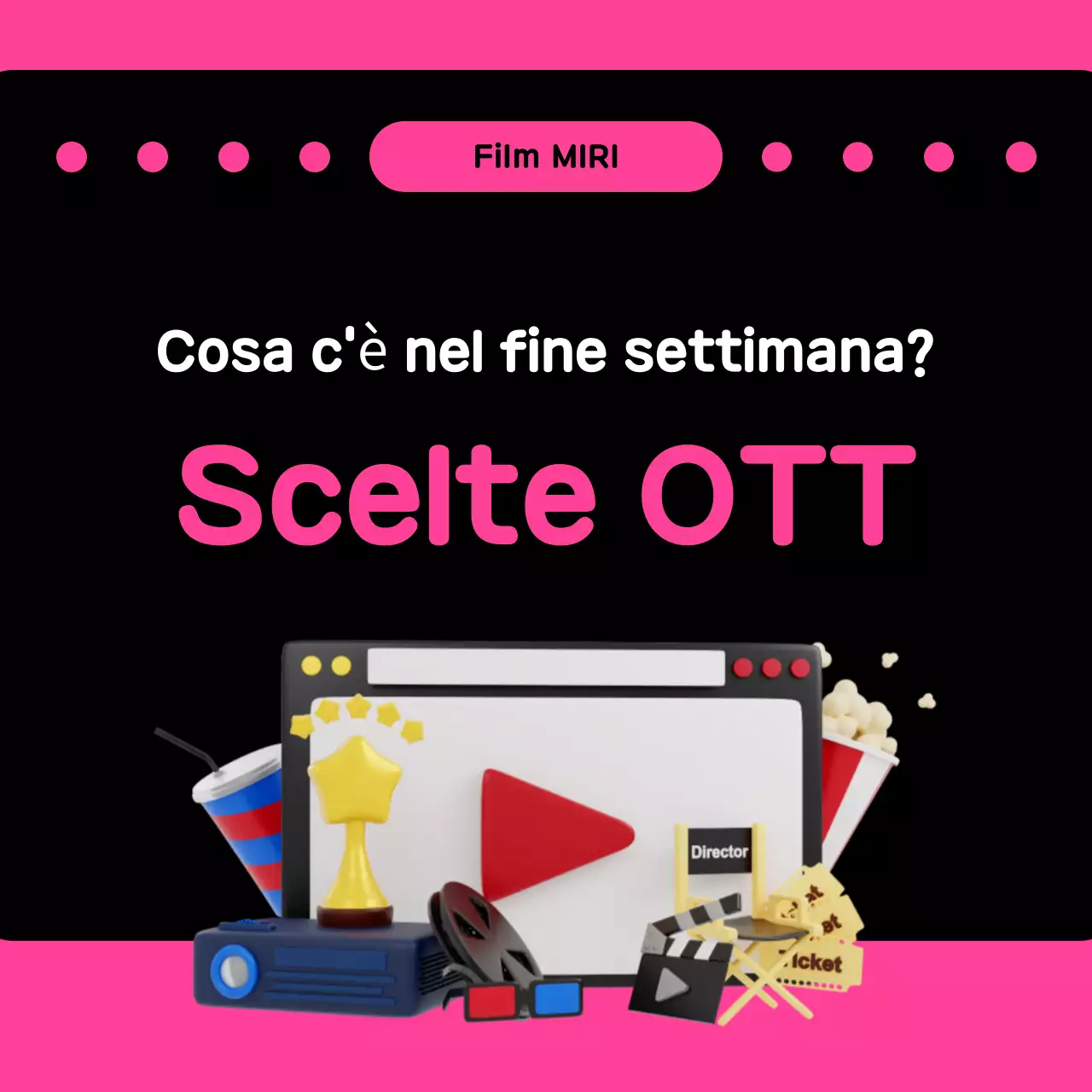Un simpatico post promozionale OTT in rosa e nero