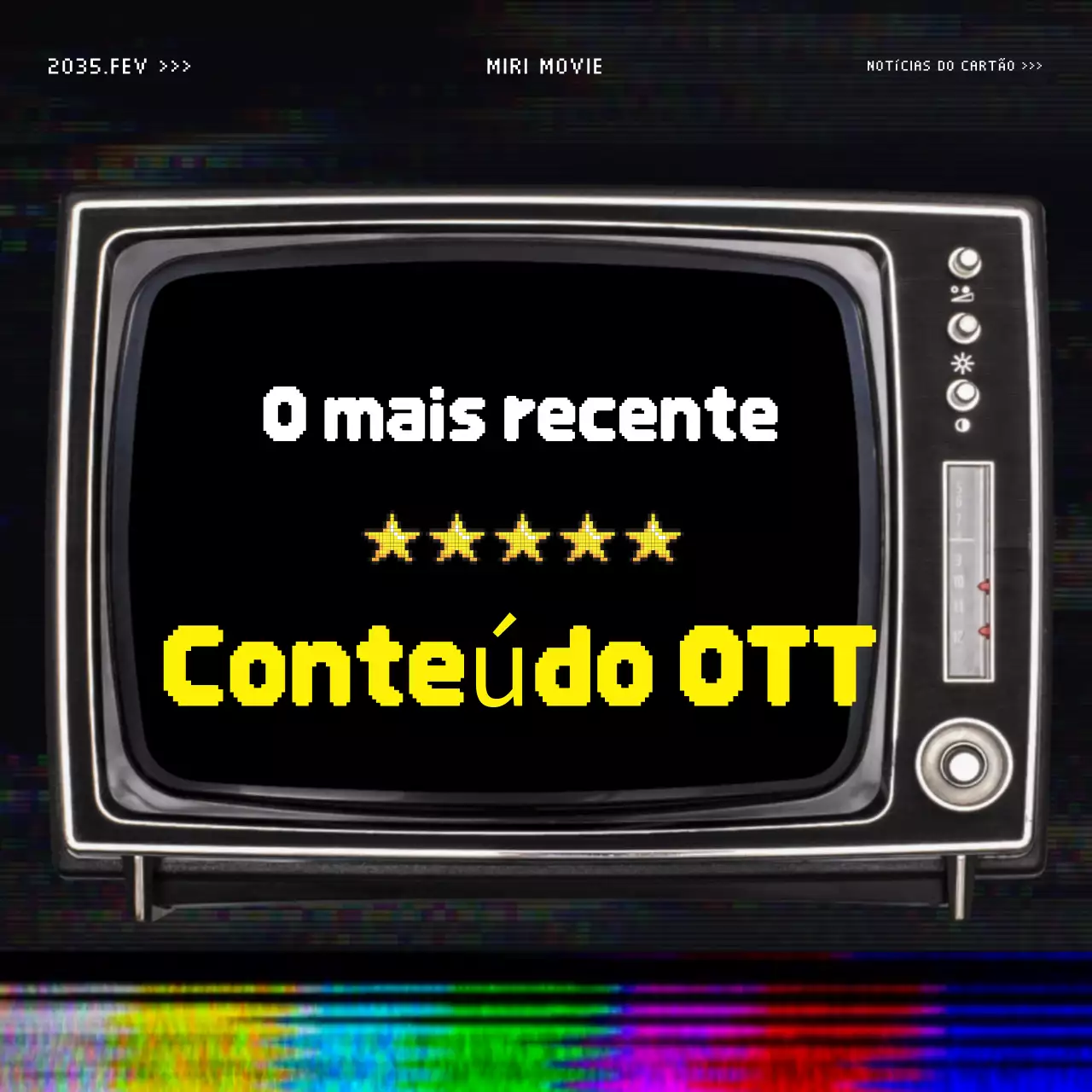 Posto promocional OTT de inspiração vintage em amarelo e preto