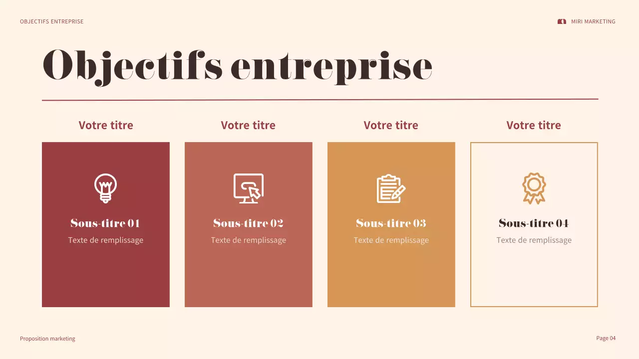 présentation marketing maroon bold