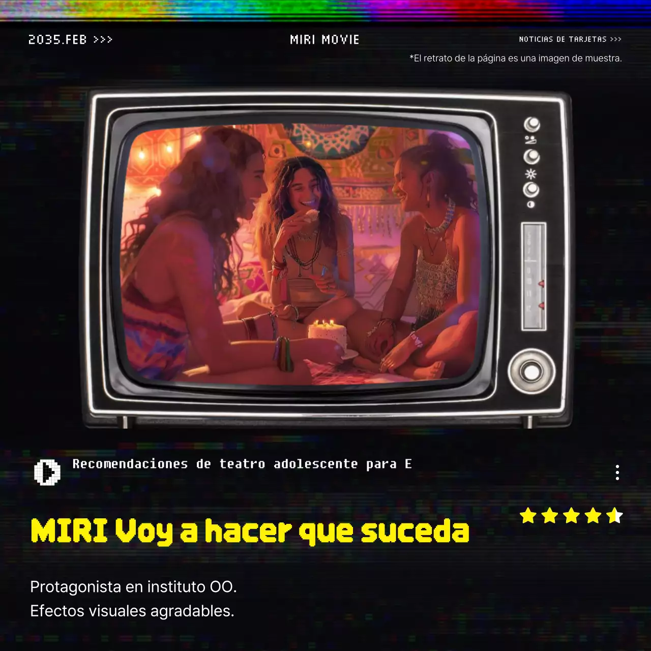 Poste promocional OTT de inspiración vintage en amarillo y negro