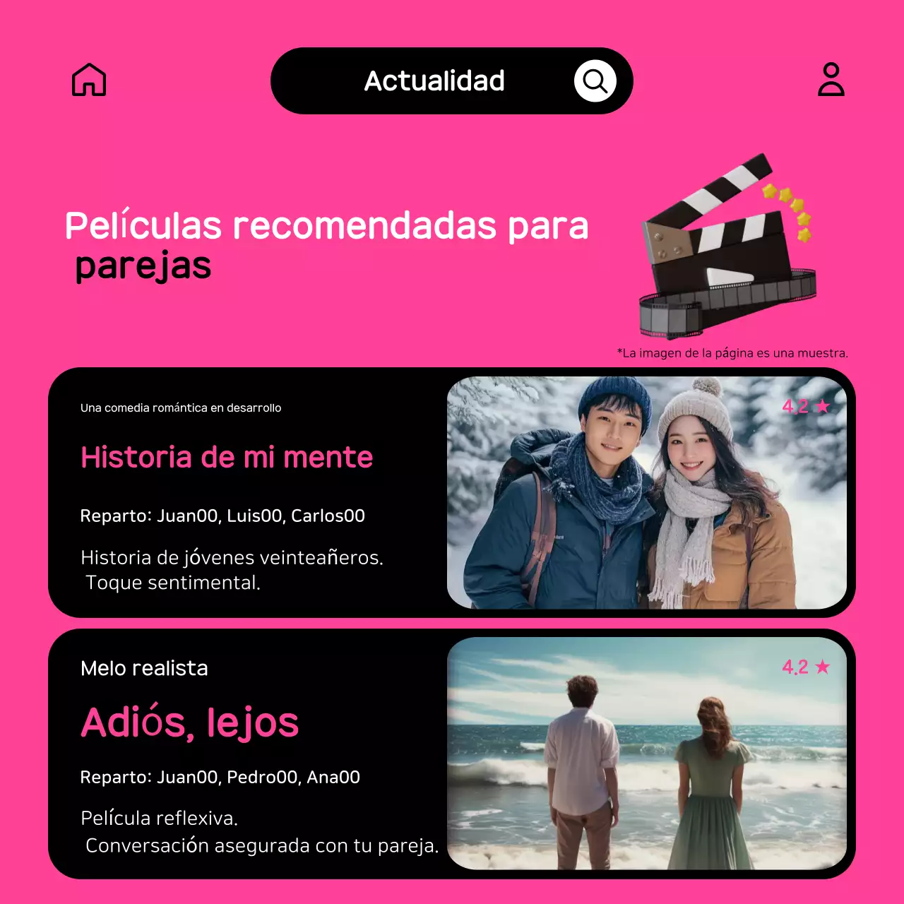 Un bonito poste promocional OTT en rosa y negro