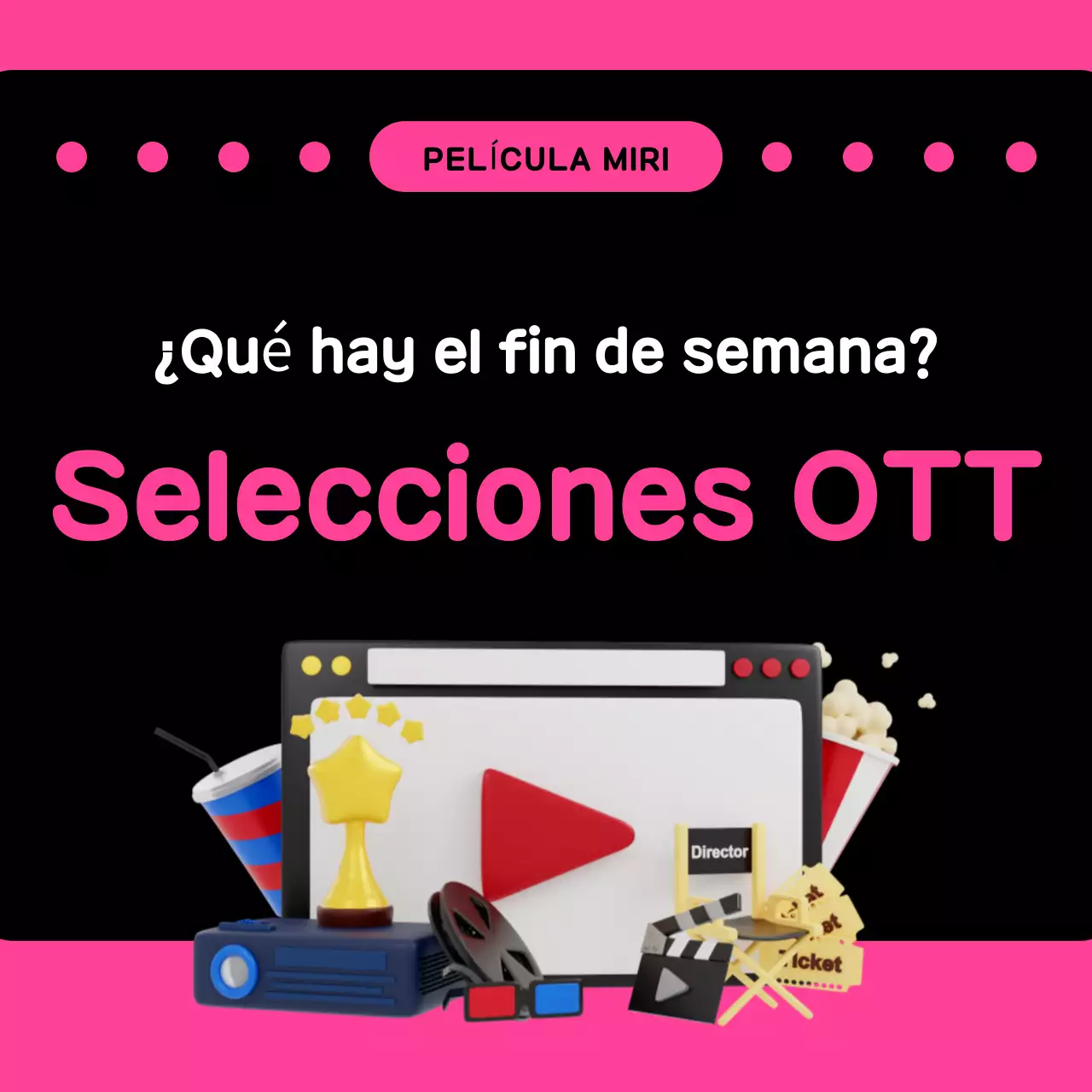 Un bonito poste promocional OTT en rosa y negro