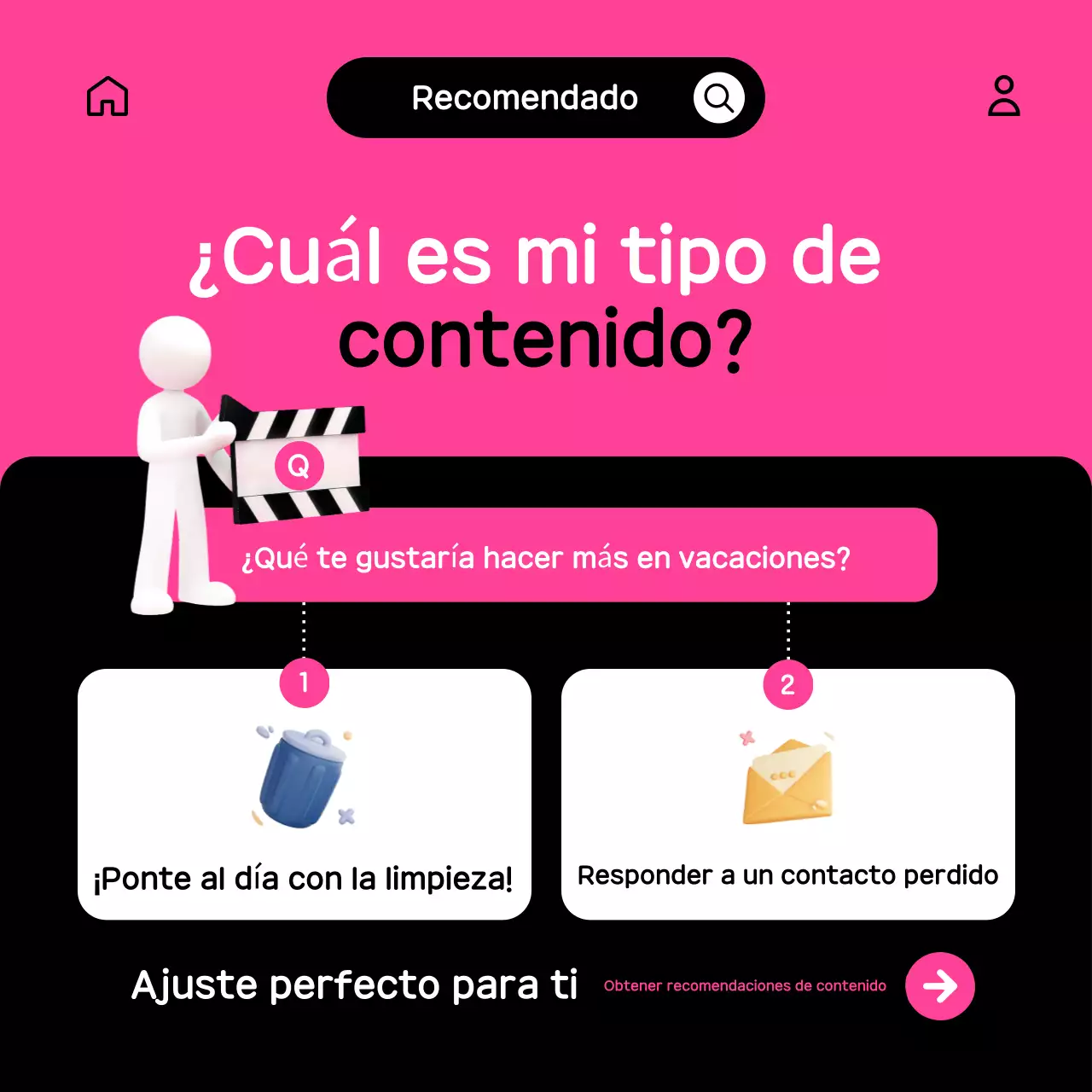 Un bonito poste promocional OTT en rosa y negro