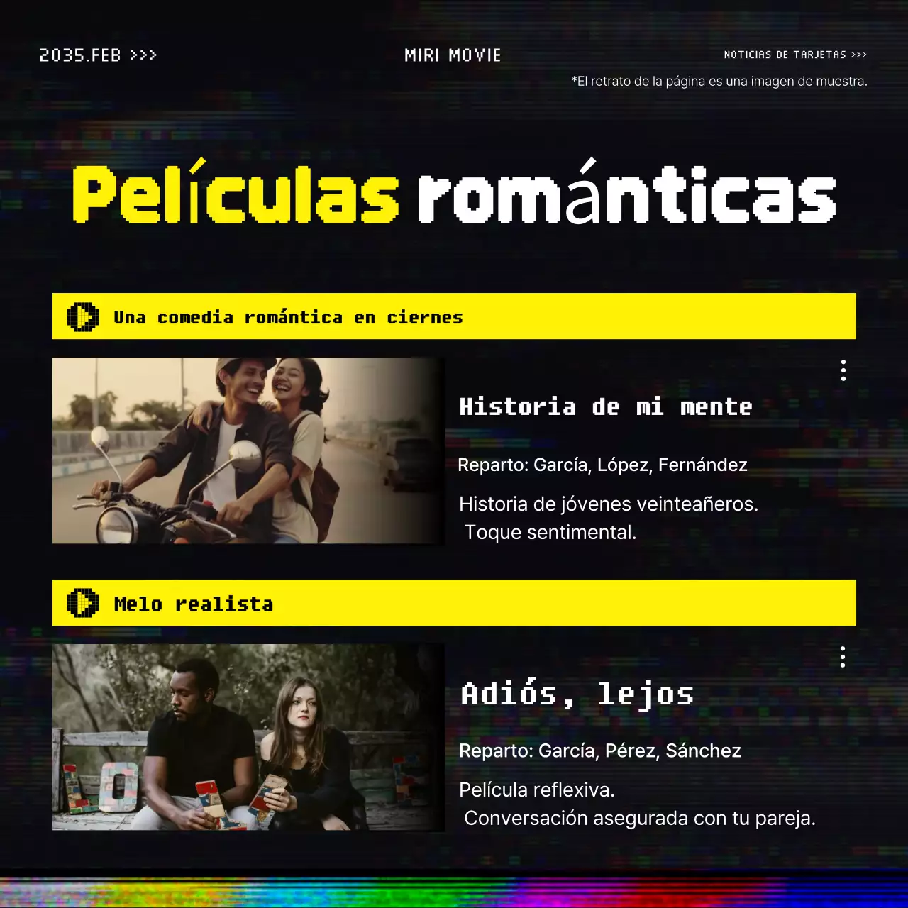 Poste promocional OTT de inspiración vintage en amarillo y negro