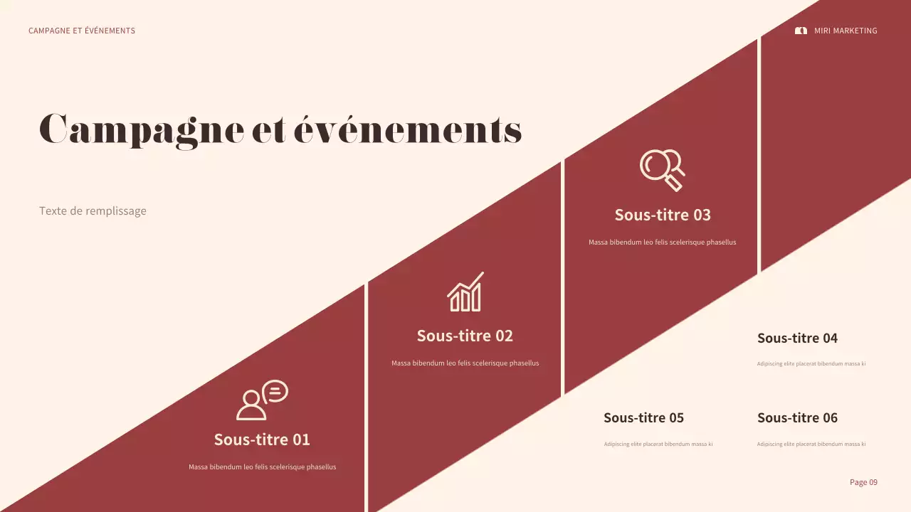 présentation marketing maroon bold